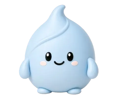 Vibble's mascot, a smiling swirl of blue frozen yogurt